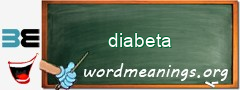 WordMeaning blackboard for diabeta